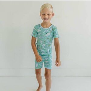 Little Sleepies Sharks Soiree Short Sleeve and Shorts Bamboo Viscose Pajamas 2-T